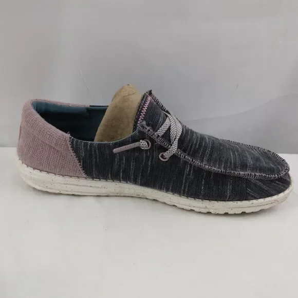 Hey Dude Wendy Funk Jersey Shoes Charcoal Gray & Light Mauve Women's Size 10 - Picture 8 of 12